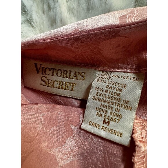 Vintage Victoria's Secret  Size M Satin & Lace Chemise Slip Dress 80s 90s Pink - Picture 5 of 7